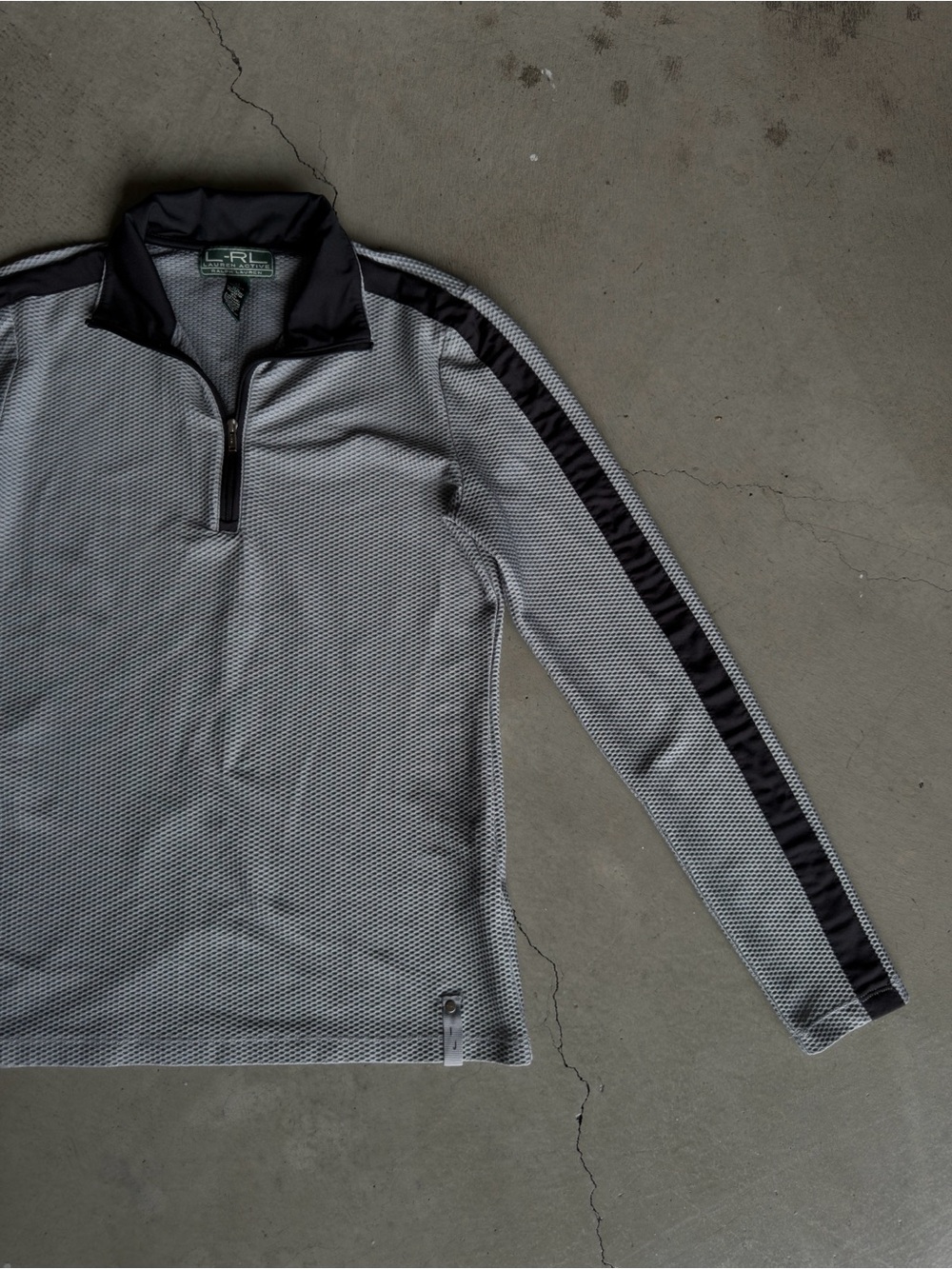 Lauren Active / Athletic Quarter Zip Pullover / Gray Black